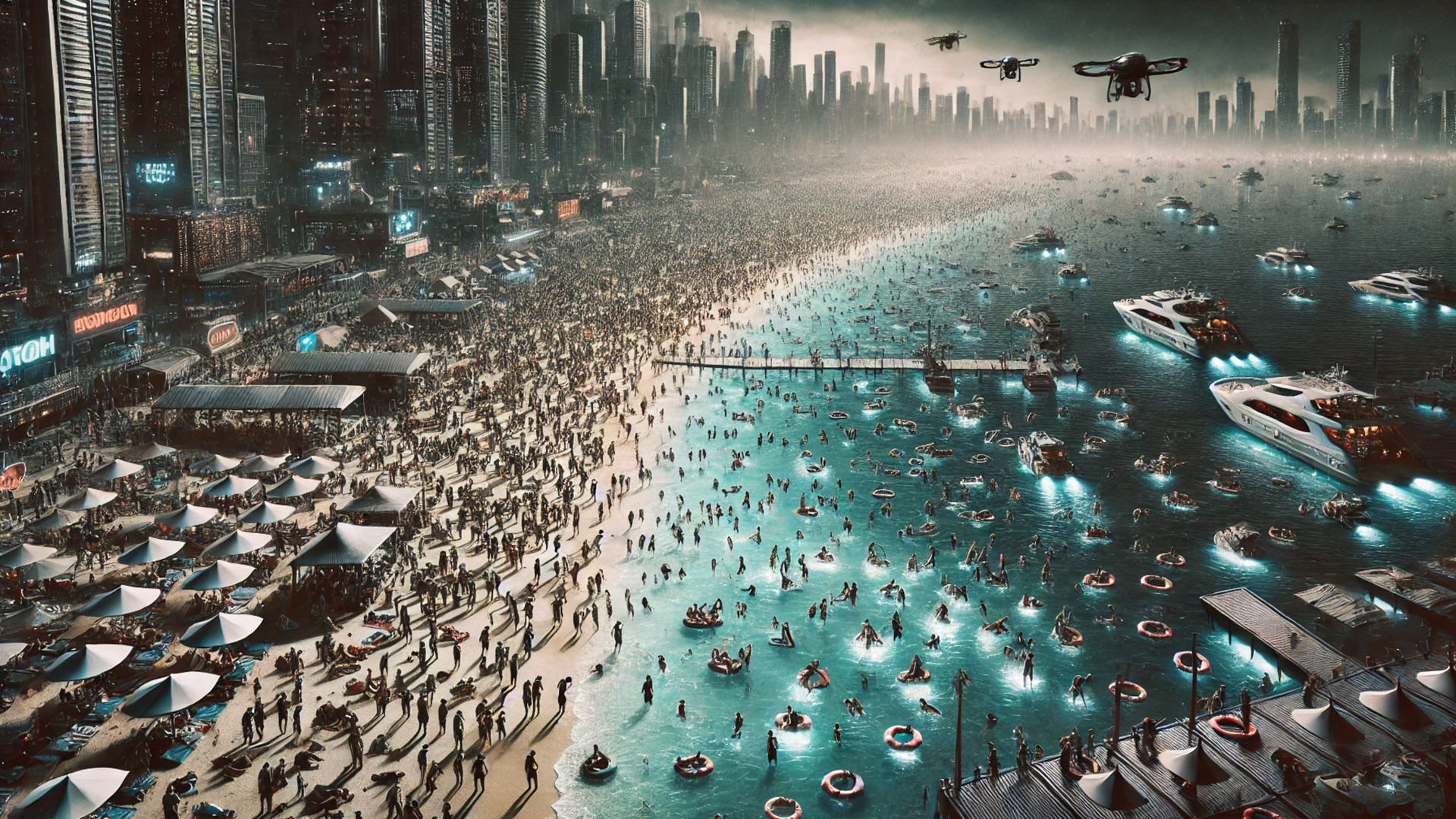 Künstlich generierte Vision von Overtourism Reisekompass 2024