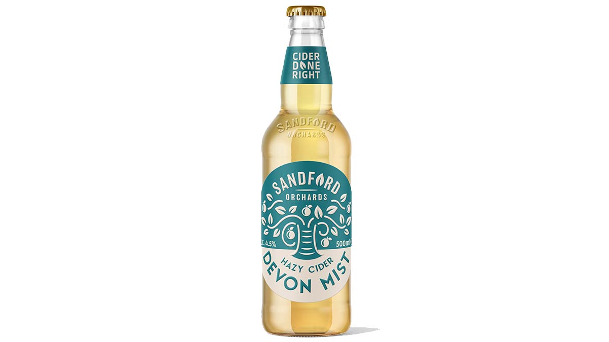 Das Bild zeigt eine Flasche von Cider von Sandford Orchards