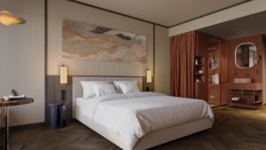 Das Bild zeigt ein Hotelzimmer des neuen Schani City Hotels in Wien