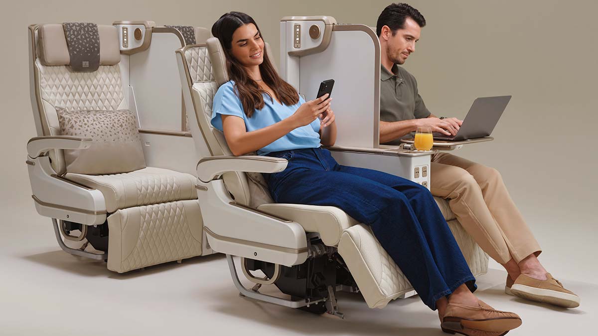 Premium Economy an Bord von A350 von Emirates (Foto © Emirates, beigestellt)